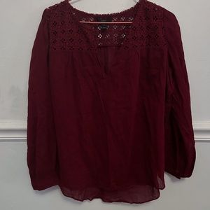 J Crew Burgundy Blouse - Size 2